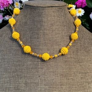 Yellow beaded necklace